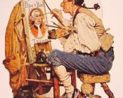 诺曼 洛克威尔 : Pipe and Bowl sign Painter